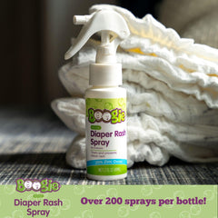 Diaper Rash Cream Spray by Boogie Bottoms, Travel Friendly No-Rub Touch Free Application for Sensitive Skin, from The Maker of Boogie Wipes, Over 200 Sprays per Bottle, 1.7 oz