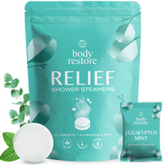 Body Restore Shower Steamers Aromatherapy 15 Pack - Stress Relief and Luxury Self Care, Eucalyptus