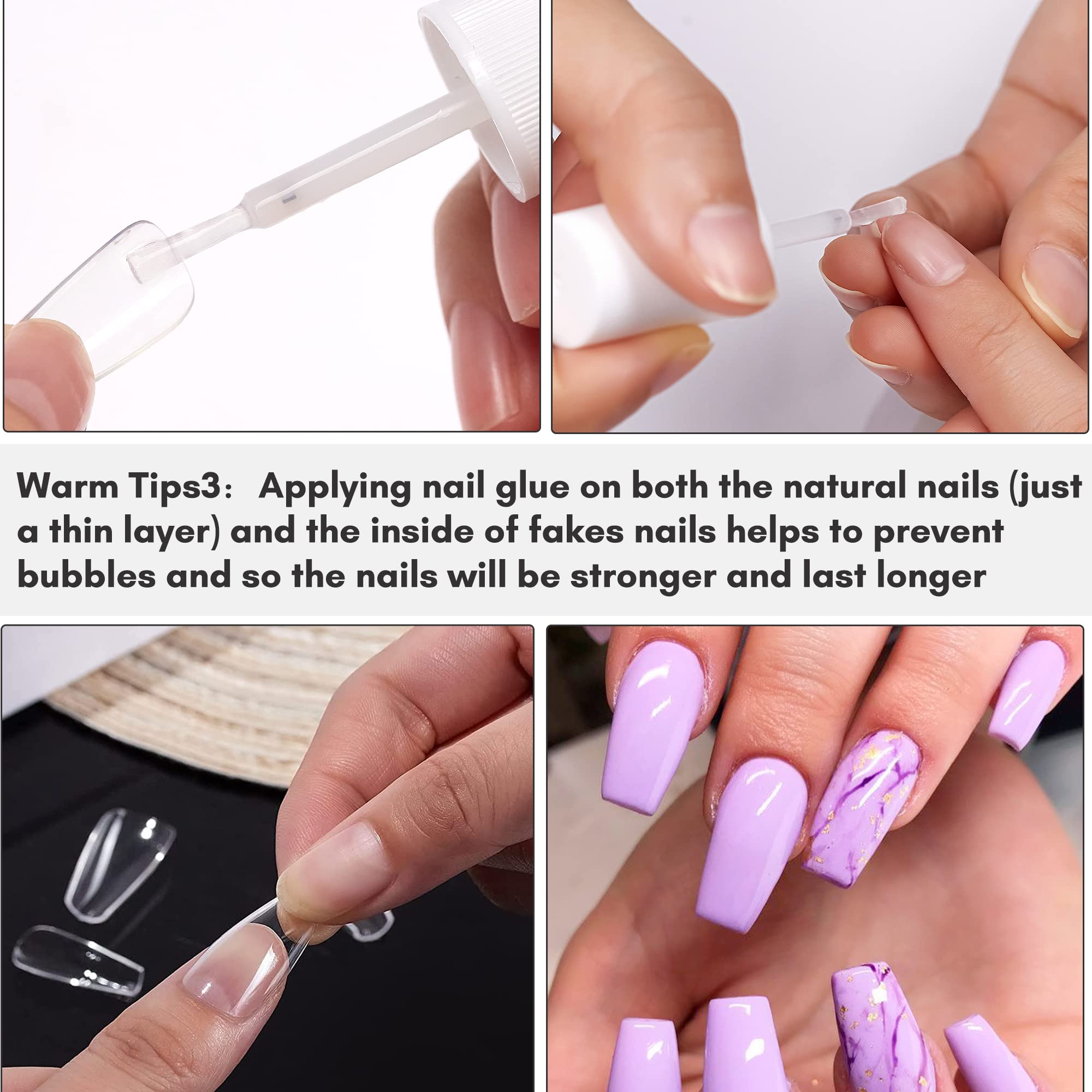 Super Strong Nail Glue for Acrylic Nails,Nail Tips, Press On Nails, Fake Nails, Salon Quality Brush On Nail Glue Easy Application Durable & Long-Lasting Makartt Glue False Nails