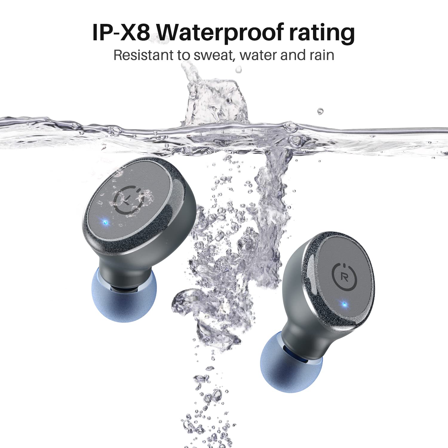 TOZO T10 Bluetooth 5.3 Wireless Earbuds with Wireless Charging Case IPX8 Waterproof Stereo Headphones in Ear Built in Mic Headset Premium Sound with Deep Bass for Sport Blue