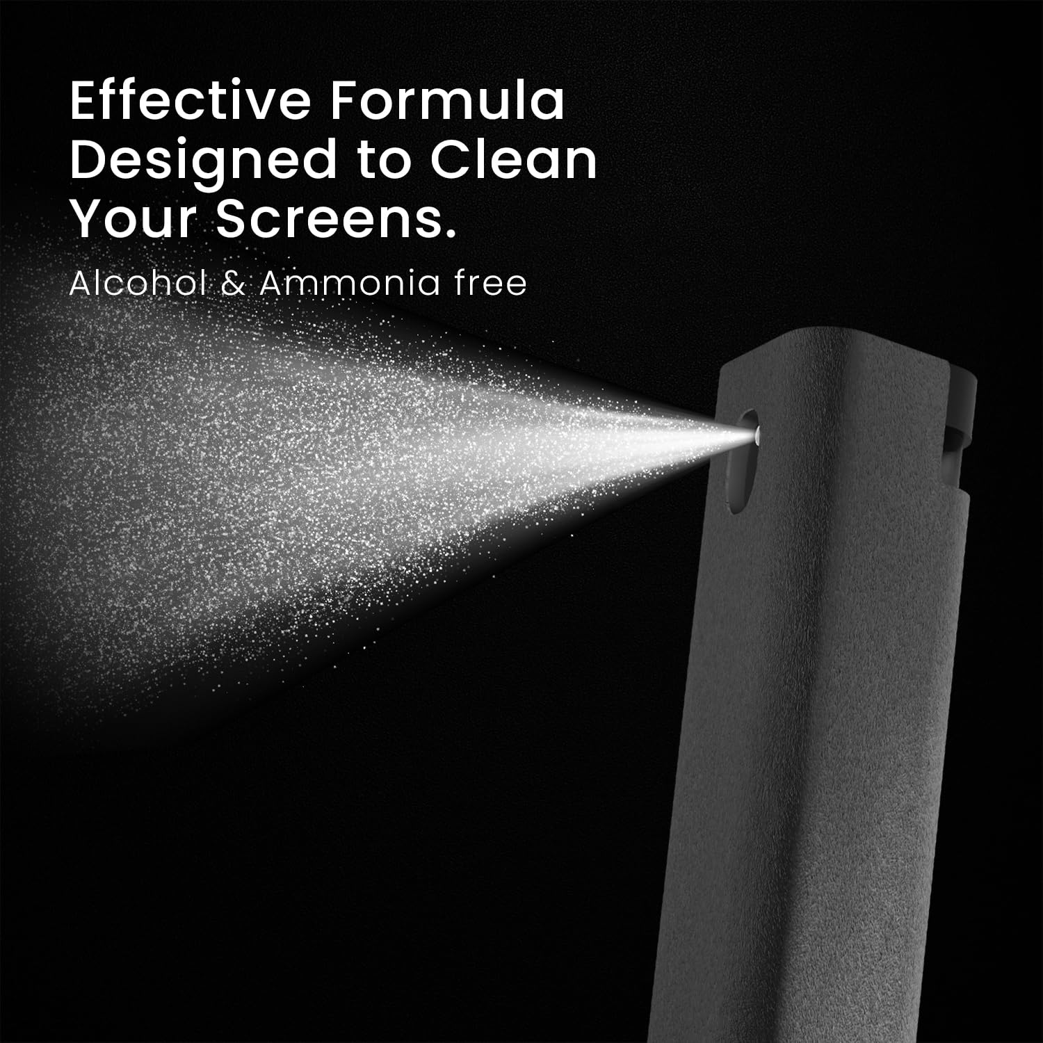 Screen Cleaner Spray and Wipe by EVEO- Computer Screen Cleaner, Laptop Screen Cleaner, MacBook & iPad Screen Cleaner, iPhone Cleaner, Car Screen Cleaner, 2in1 Touchscreen Mist Cleaner- (0.3 oz) Grey