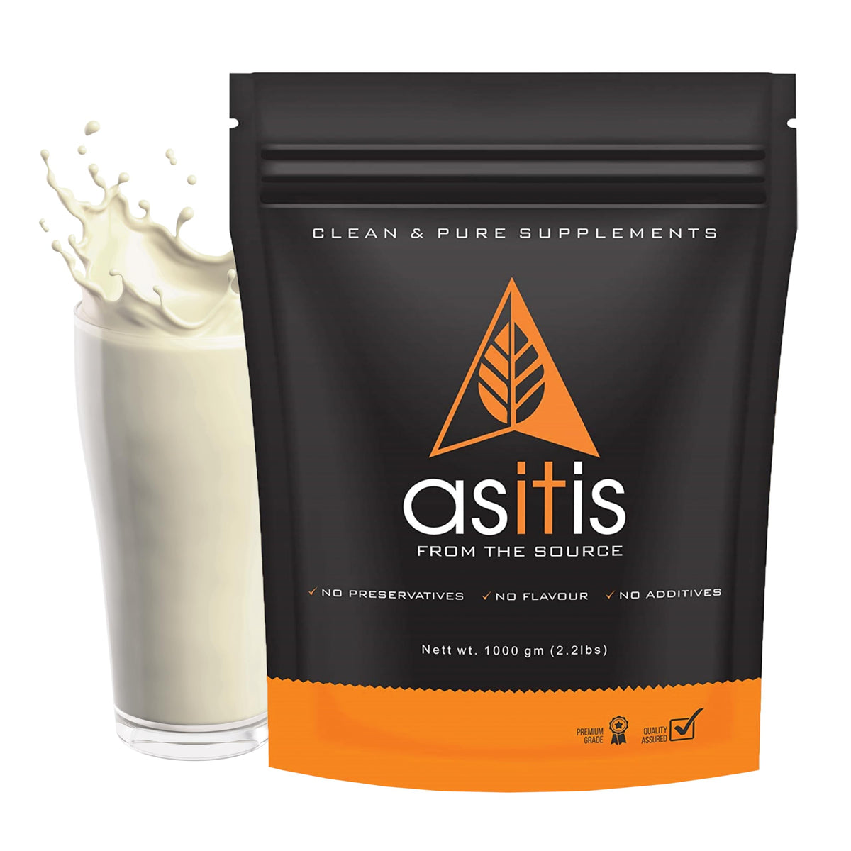 AS-IT-IS Nutrition Whey Protein Concentrate 80% - 1kg/35.2 Oz Cross-flow Microfiltered | Unflavoured | Tested for Purity | Non-gmo and Gluten-free No Preservatives