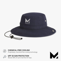 MISSION Cooling Bucket Hat, Navy - Unisex Wide-Brim Hat for Men & Women - Lightweight, Foldable & Durable - Cools Up to 2 Hours - UPF 50 Sun Protection - Machine Washable