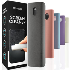 Screen Cleaner Spray and Wipe by EVEO- Computer Screen Cleaner, Laptop Screen Cleaner, MacBook & iPad Screen Cleaner, iPhone Cleaner, Car Screen Cleaner, 2in1 Touchscreen Mist Cleaner- (0.3 oz) Grey