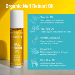 Onsen Secret Nail Reboot Duo - Treatment for Damaged Nails - Natural Nail Care & Cuticle Repair - Visible Results For Perfect Nails, Cuticle Conditioner Cream 15ml & Nail Reboot Oil 10ml