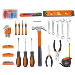 CARTMAN Tool Set General Hand Tool Kit with Plastic Toolbox Storage Case Automotive Wrench Sets Orange