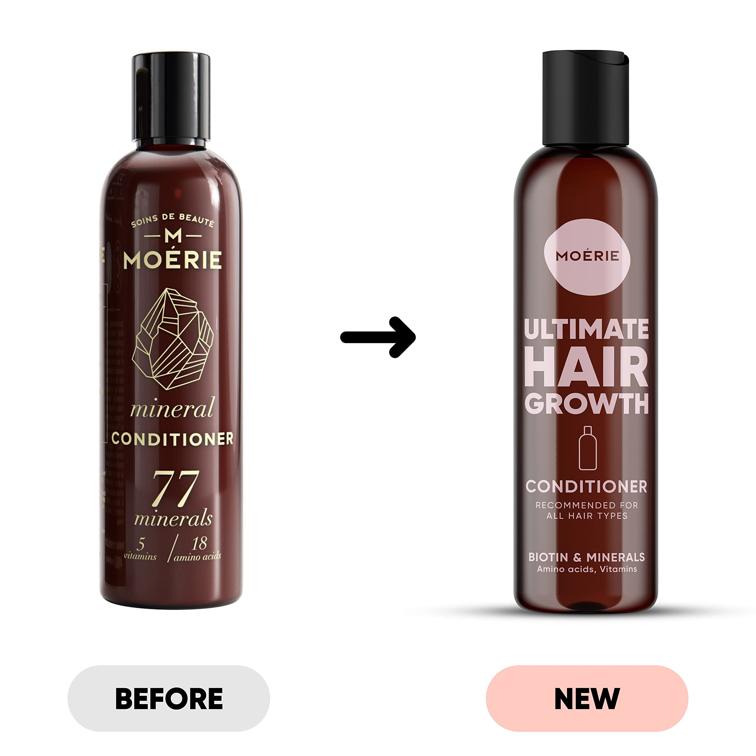 Moerie Ultimate Hair Growth Conditioner – For Longer, Thicker, Fuller Hair - Vegan Friendly Volumizing Hair Products – Paraben & Silicone Free – All Hair Types – Reverse Hair Loss – 8.45 fl oz (250ml)