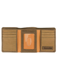 Timberland PRO Men's Leather RFID Trifold Wallet with ID Window, Wheat/Pullman, One Size