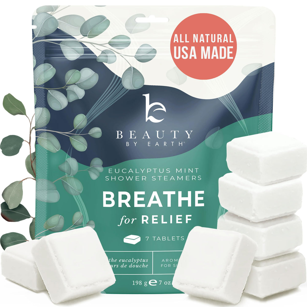 Shower Steamers Aromatherapy - USA Made with Natural Ingredients, Mothers Day Gifts, Shower Bombs with Eucalyptus Essential Oil, Shower Steamers for Cold and Flu, Self Care Gifts for Women & Men