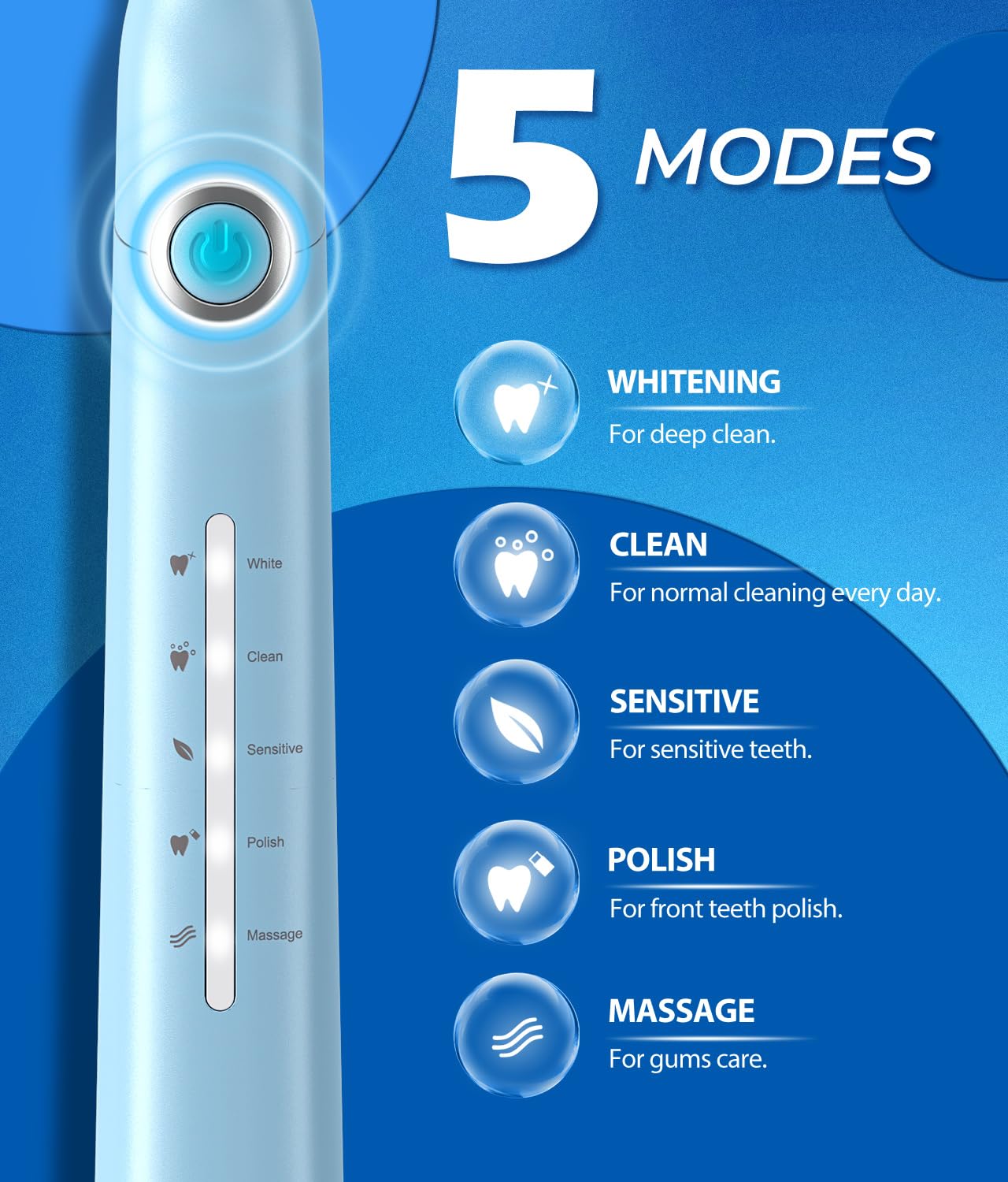 TEETHEORY Electric Toothbrush for Adults with 8 𝐁𝐫𝐮𝐬𝐡 𝐇𝐞𝐚𝐝𝐬, Sonic Electric Toothbrush with 40000 VPM Deep Clean 5 Modes, Rechargeable Toothbrushes Fast Charge 4 Hours Last 30 Days