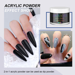 Saviland Black Acrylic Powder - 30g Professional Colored Acrylic Nail Powder for Acrylic Application, Acrylic Polymer Powder for Nail Extension & Carving French Manicure, No Need Nail Lamp