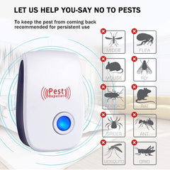 Ultrasonic Pest Repeller 6 Packs,Electronic Plug in Sonic Repellent pest Control for Insects Roaches Ant Mice Bugs Mouse Rodents Mosquitoes Spiders