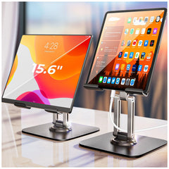 LISEN for iPad Stand Holder Adjustable Tablet Stand for Desk, Portable Monitor Stand Tablet Holder Travel Must Haves iPad Pro Holder Essentials for Tablets/Monitor/PS/Switch iPhone 15.6"-4.7"