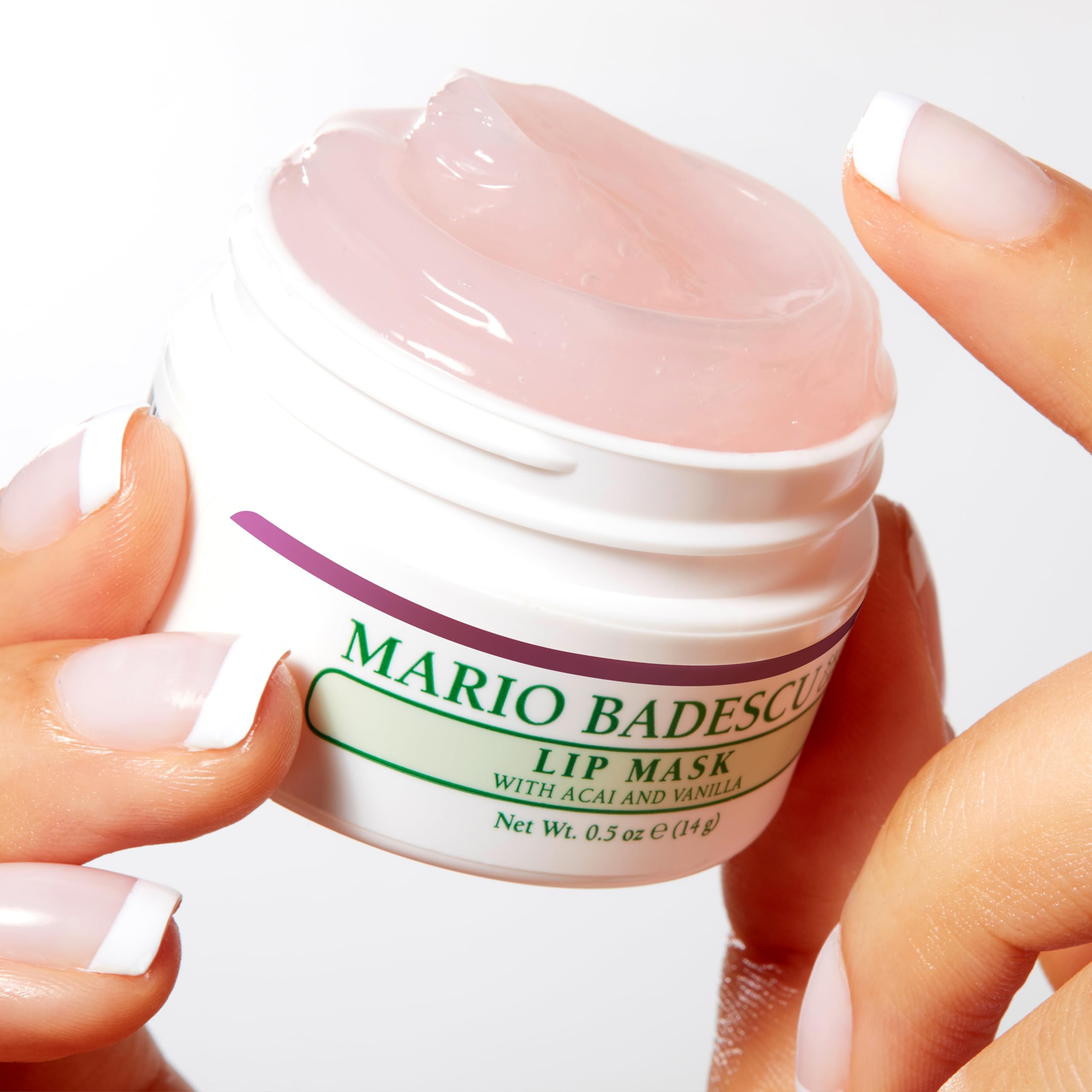 Mario Badescu Lip Mask with Acai and Vanilla for All Skin Types, Overnight Lip Treatment Enriched With Skin Softening Coconut Oil and Hydrating Shea Butter, 0.5 Ounces