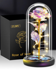 Otlonpe Rose Flower Gifts for Women,Mothers Day Flowers Gifts for Mom Wife from Daughter Son Husband,Birthday Gifts for Women Best Friend Her Girlfriend,Glass Rose Grandma Mom Gifts for Mothers Day
