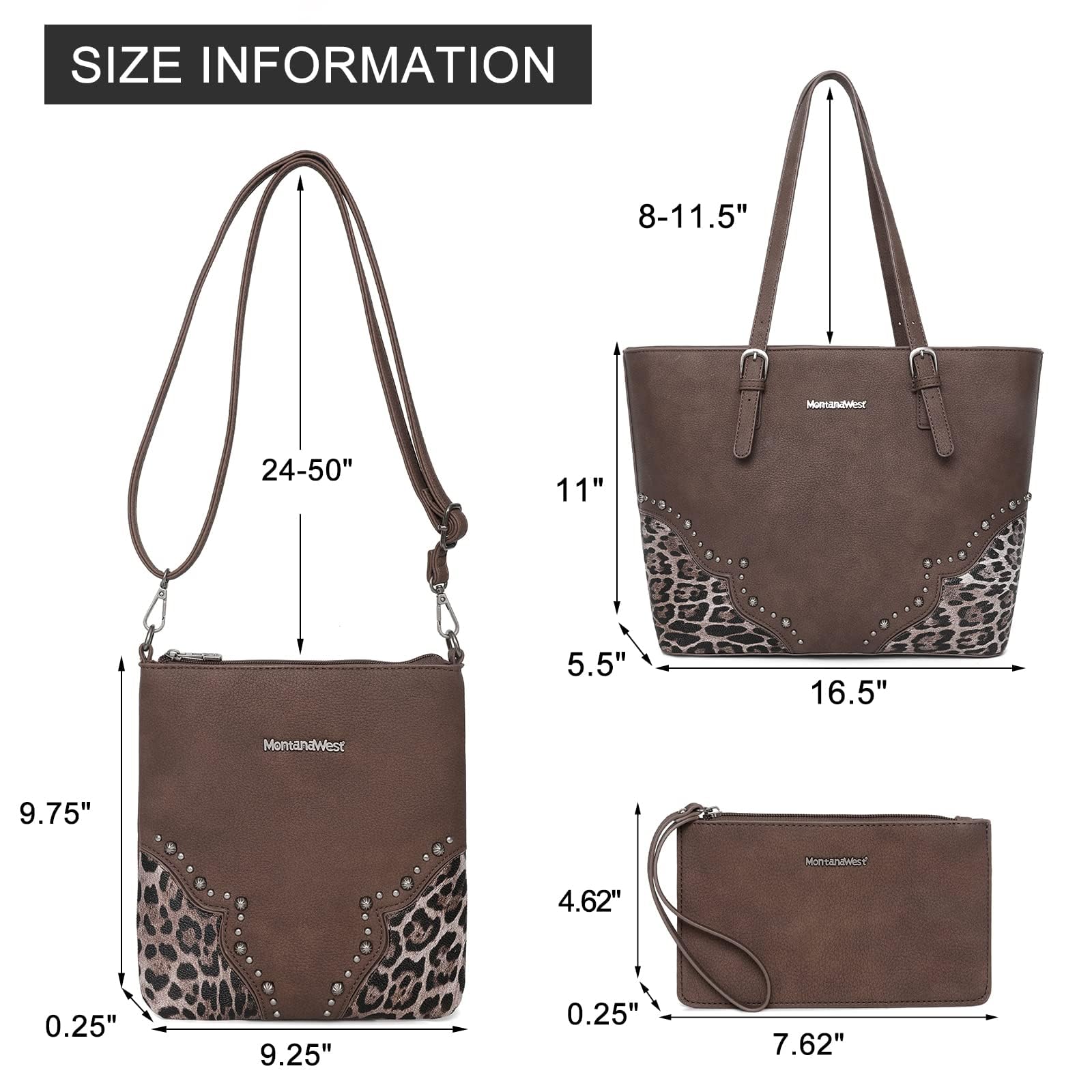 Montana West purses for women purse 3pcs women's purses and wallet set large medium crossbody purse cheetah print gifts western satchel bags carteras para leather tote designer handbags MWC3-G058CF