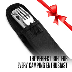 Hayvenhurst 4-in-1 Camping Utensils - Stainless Steel Multi-Tool with Sheath