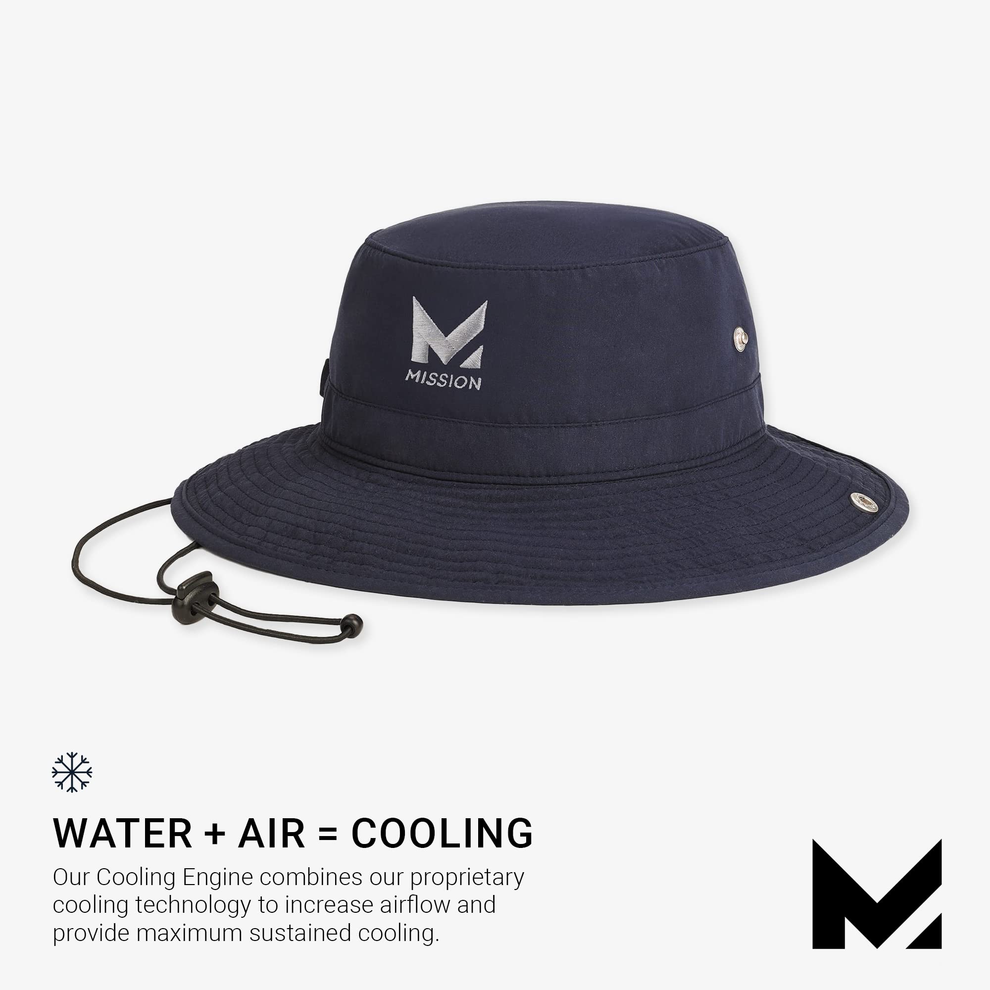 MISSION Cooling Bucket Hat, Navy - Unisex Wide-Brim Hat for Men & Women - Lightweight, Foldable & Durable - Cools Up to 2 Hours - UPF 50 Sun Protection - Machine Washable