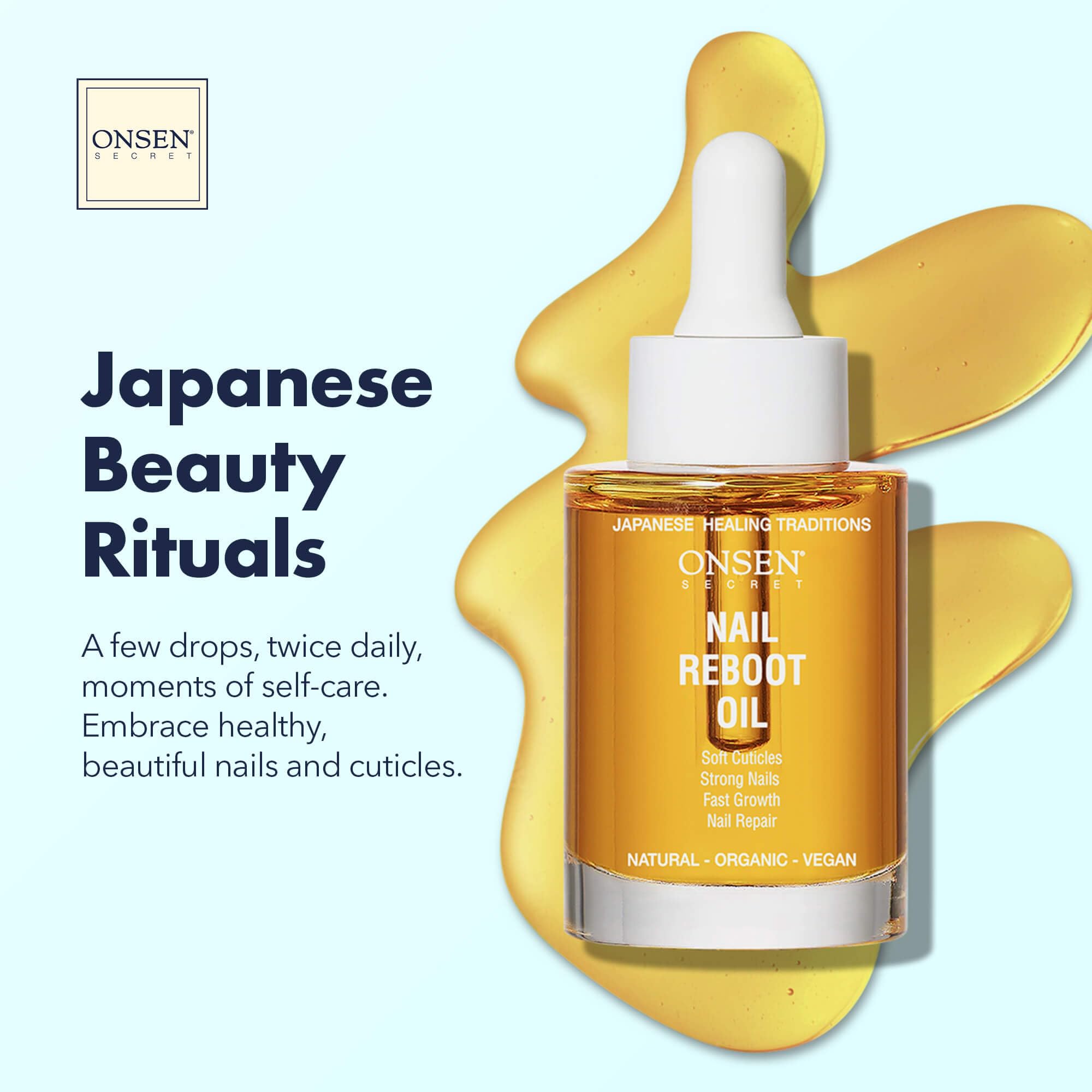 Organic Cuticle Oil for Nails - USA Made - Japanese Treatment for Damaged Nails - Natural Nail Oil Cuticle Repair - Visible Results For Perfect Nails - Nail Strengthener and Growth Reboot Oil 30ml