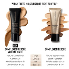 bareMinerals Complexion Rescue Tinted Moisturizer for Face with SPF 30 + Hyaluronic Acid, Hydrating Tinted Mineral Sunscreen for Face, Skin Tint, Vegan, Natural Pecan 05