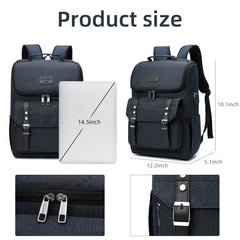 YALUNDISI Vintage Backpack Travel Laptop Backpack with usb Charging Port for Women & Men College Backpack Fits 15.6 Inch Laptop Blue