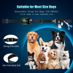 AKUVU Dog Bark Collar, Rechargeable Smart Barking Collar, Anti Bark Training Collar with Adjustable Sensitivity Beep Vibration Shock, Bark Shock Collar for Large Medium Small Dogs (Black)