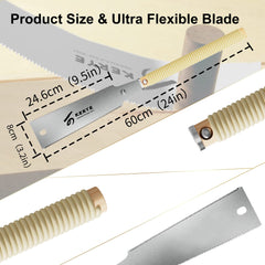 KERYE Japanese Pull Saw 9.5 Inch, Hand Saw with Double Edges of 10/17 TPI and Replaceable Blade, Ryoba Flush Cut Saw, Sharp and Light Woodworking Tools Gifts for Men and Women-KY01