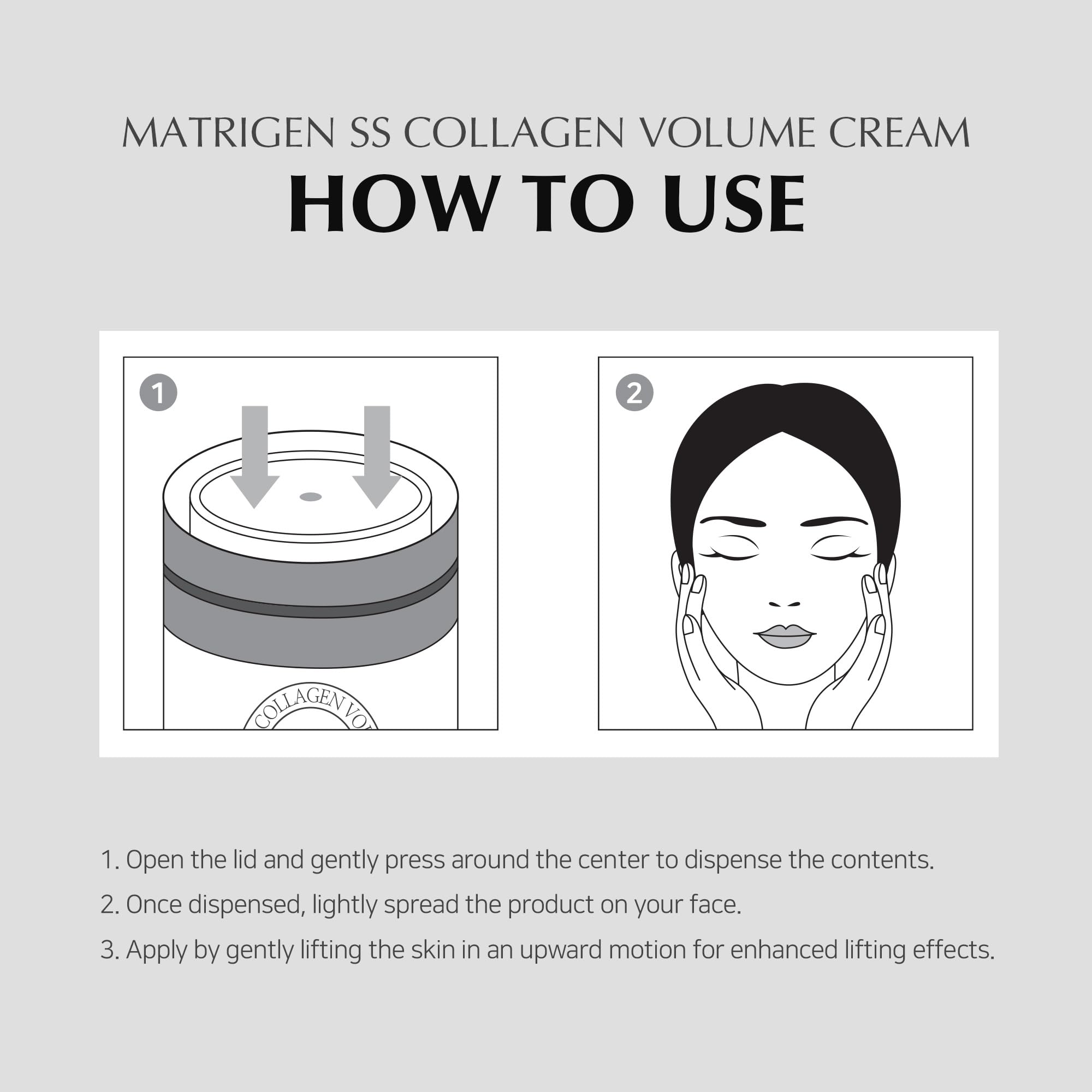 MATRIGEN SS Collagen Volume Facial Cream, 380 Dalton Hydrolyzed Collagen for All Skin Types, K Beauty Moisturizer, Korean Skin Care