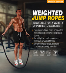 Weighted Jump Rope for Fitness - 9.8ft Heavy Battle Ropes for Exercise, 3LB Workout Rope for Women & Men, Skipping Rope For Gym Training, Home Workout