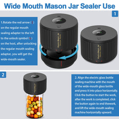 LOVE MOMENT Electric Mason Jar Vacuum Sealer Kit for Wide Mouth and Regular Mouth Mason Jars