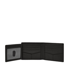 Fossil Men's Derrick Leather RFID-Blocking Bifold with Flip ID Wallet, Black, (Model: ML3681001)