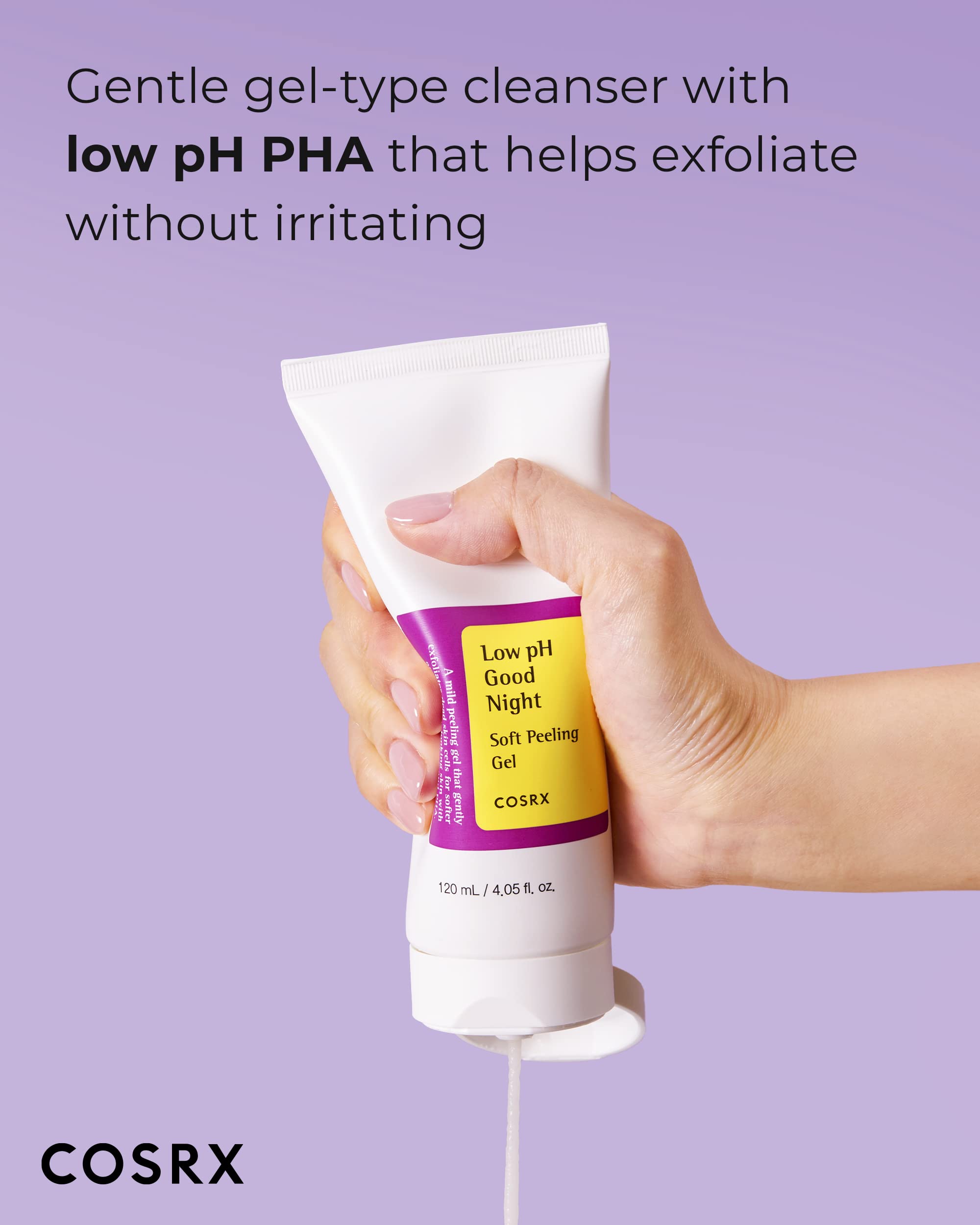 COSRX Low pH Soft Peeling Gel - Mildly Exfoliating PHA Skincare for Sensitive Skin, 120ml