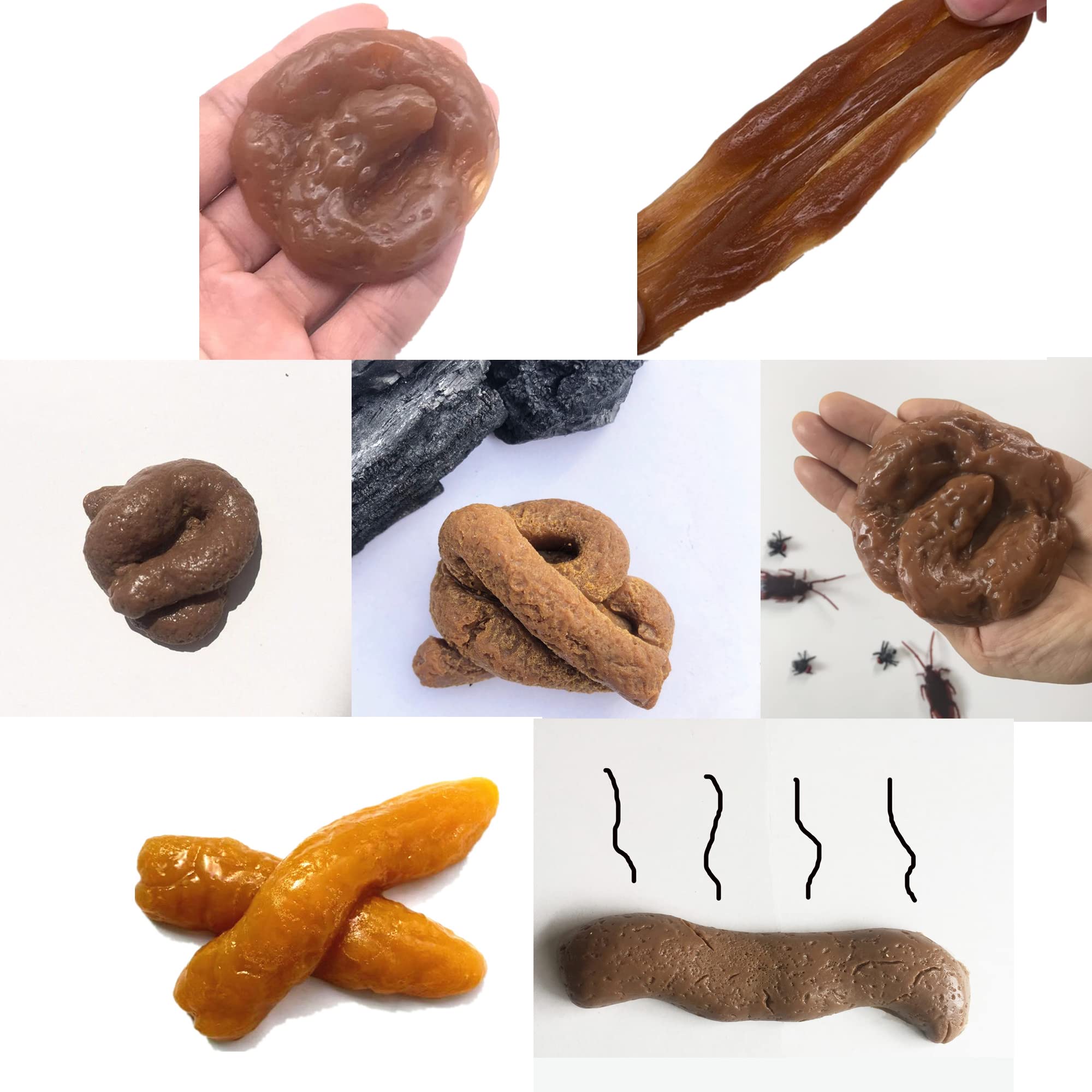 PPXMEEUDC Different Shapes Fake Poo Fake Dog Poo Funny Joke Tricky Toys Prank Props for Halloween April Fools' Day Prank Party