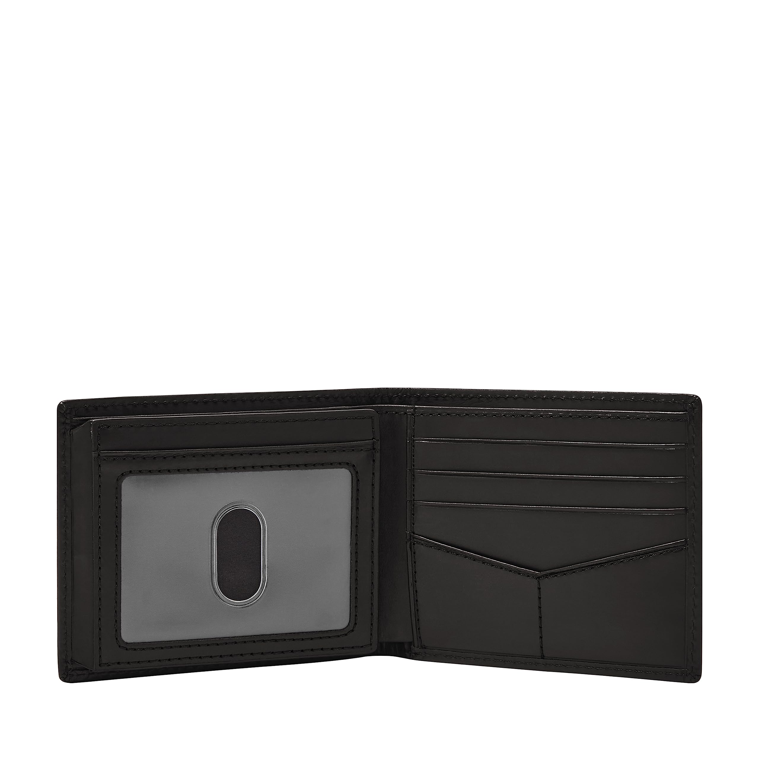 Fossil Men's Derrick Leather RFID-Blocking Bifold with Flip ID Wallet, Black, (Model: ML3681001)