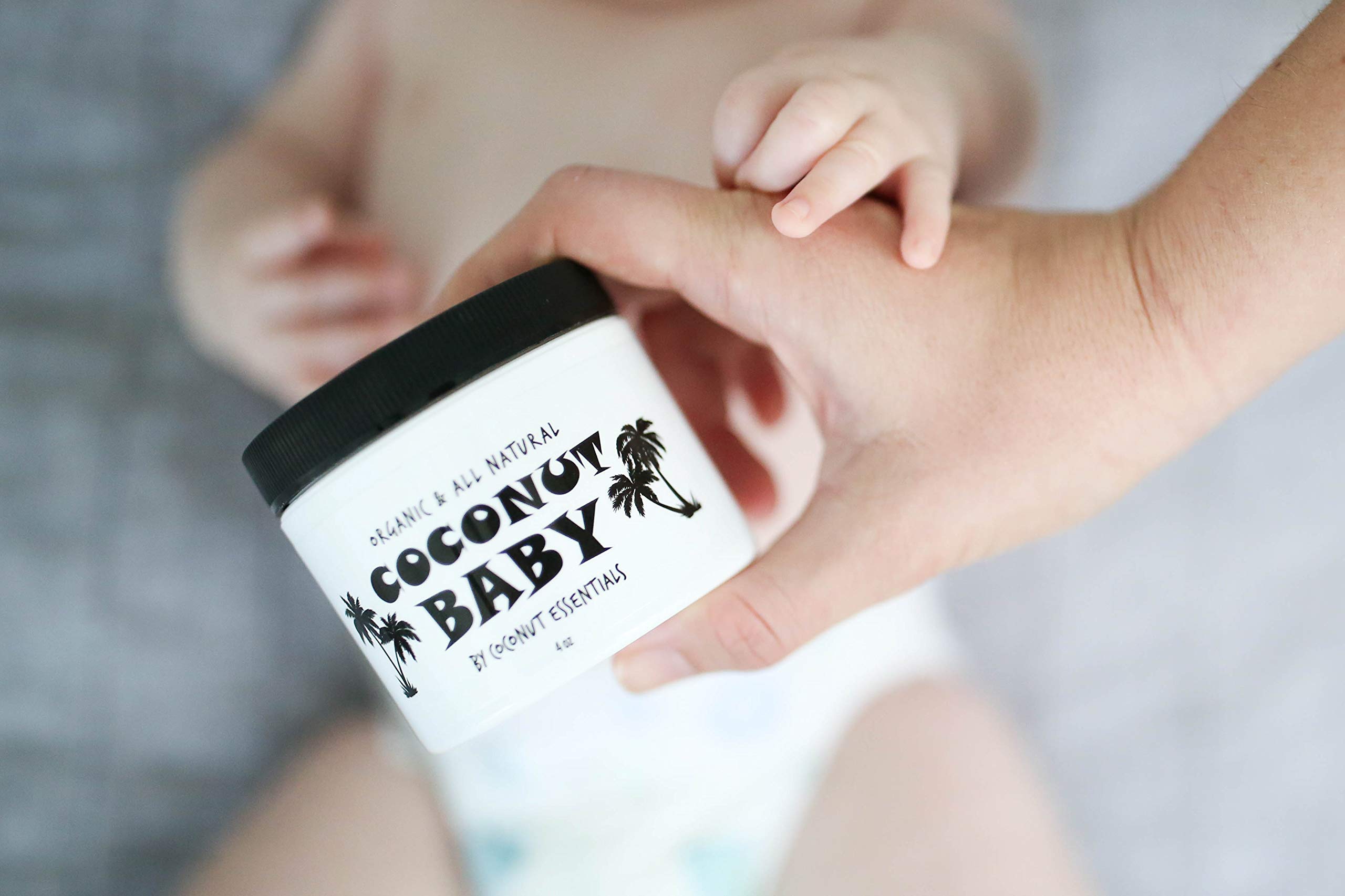 Coconut Baby Oil for Hair & Skin - Organic Moisturizer - Cradle Cap, Newborn Hair Growth, Massage gel, Sensitive Skin Care, Infant Scalp, All Natural with Sunflower & Grape Seed oils - 2 fl oz