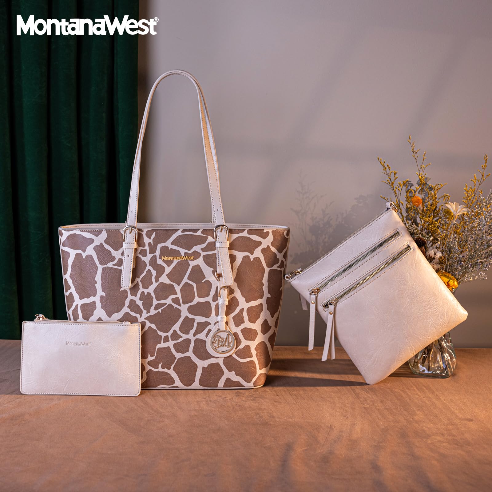 Montana West bags for women 3pcs women's shoulder handbags purse sets for women Leopard Print gifts western satchel bags carteras para mujer leather tote designer handbags MWC3-G055GFF