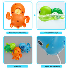 2024 Upgraded Bath Toys, Cute Swimming Turtle Baby Bath Toys for Toddler 1-3, Water Pool Floating Wind Up Toys for 1 Year Old Boy Girl Gifts, Infant Toddlers Kids Bathtub Toys, 3 Pack