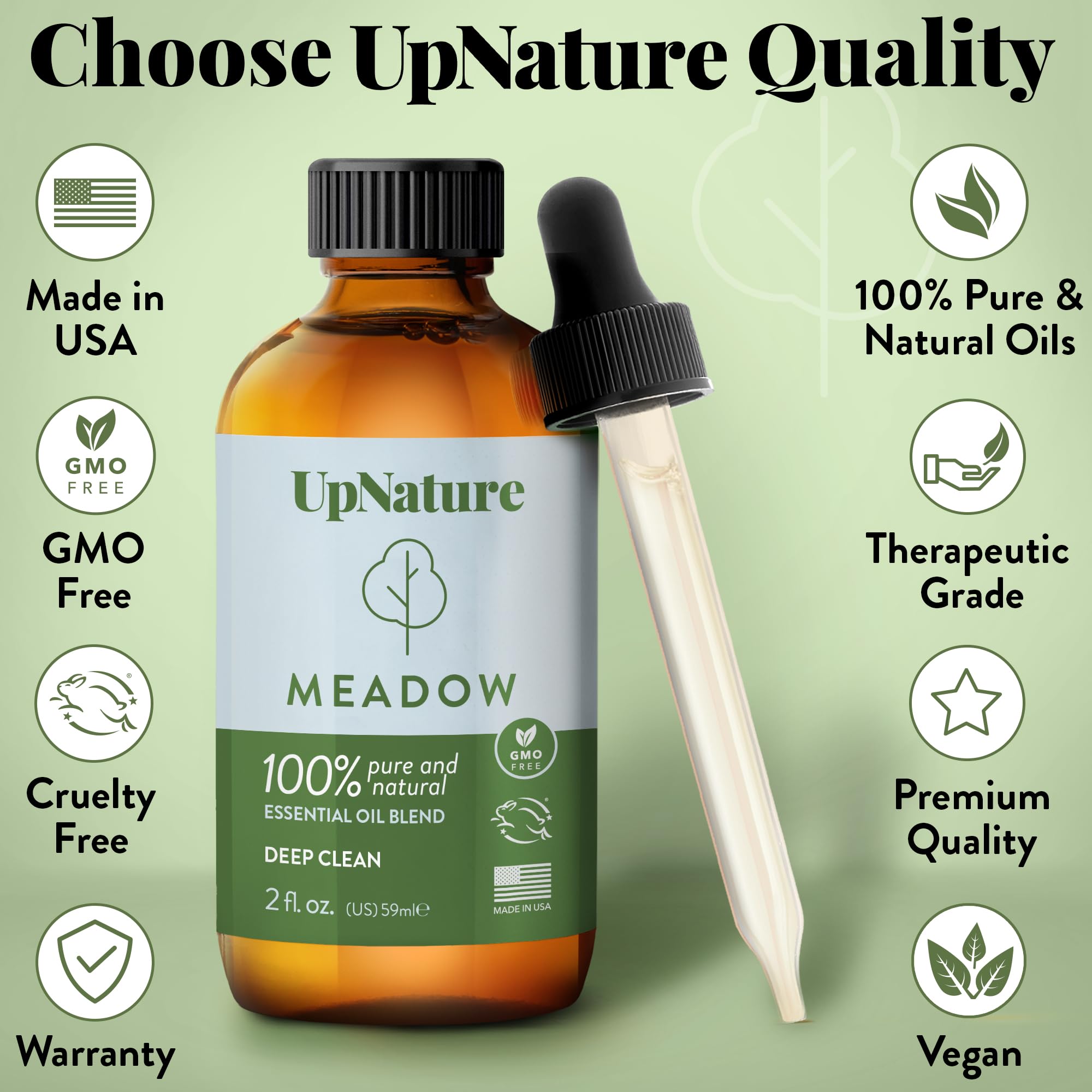 UpNature Meadow Essential Oil Blend - 2oz - Household All Purpose Cleaning Blend, Floral & Fresh Linen Essential Oil with Lavender Essential Oil, Ylang-Ylang Essential Oil & Eucalyptus Essential Oil