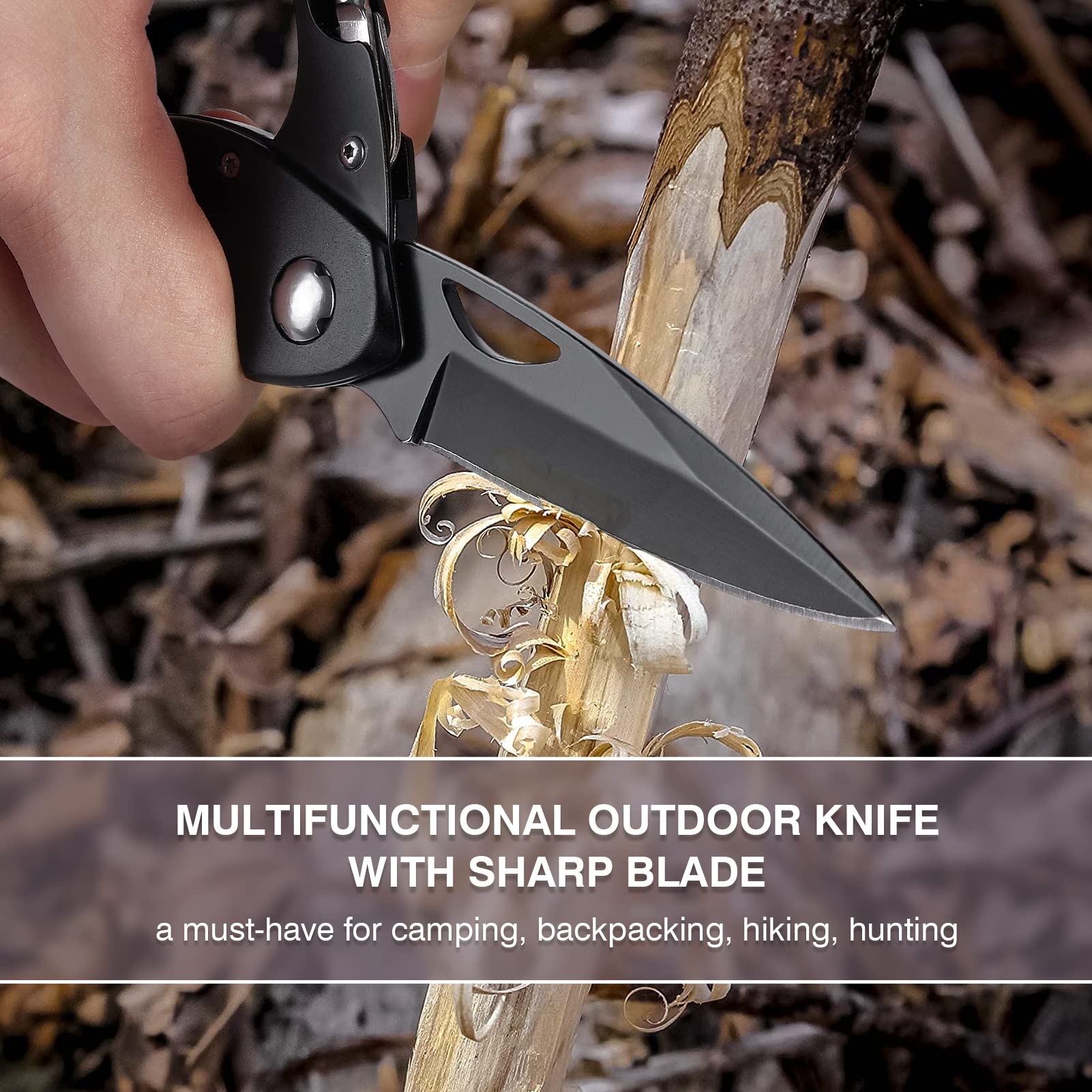 Multitool Carabiner with Pocket Knife & More - EDC Survival Gear