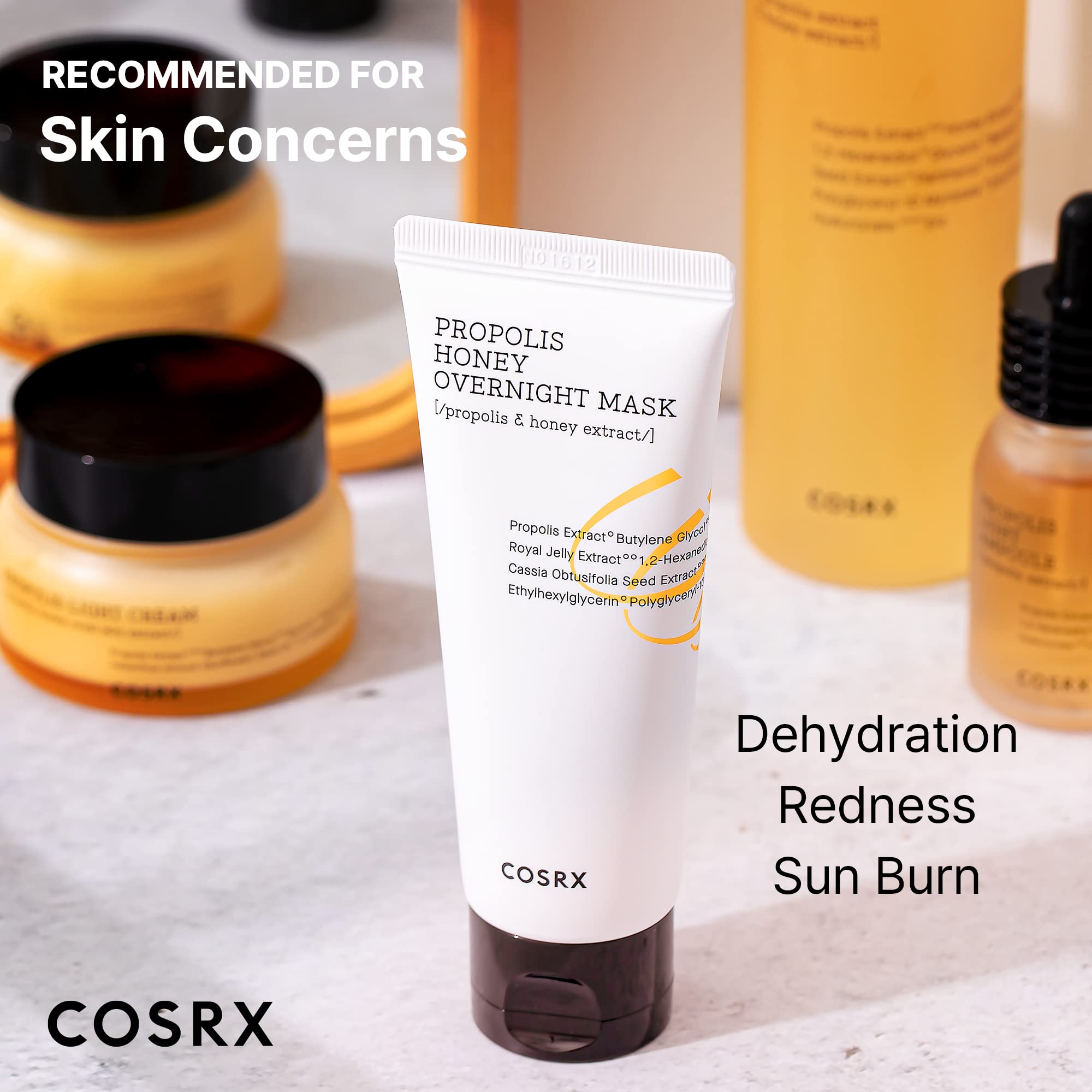 COSRX Full Fit Propolis Honey Overnight Mask | 2.03 fl.oz / 60ml | Propolis Extract 87% | Korean Skin Care, Cruelty Free, Paraben Free