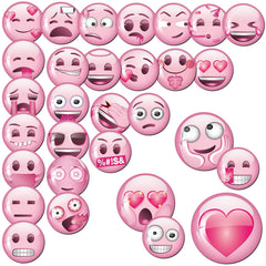 30 Pink Emoji Fridge Magnets - Pink Kitchen Accessories and Decor - Cute Locker Magnets for Teens and Office Decorations for Adults - Funny Household Items and Home Essentials