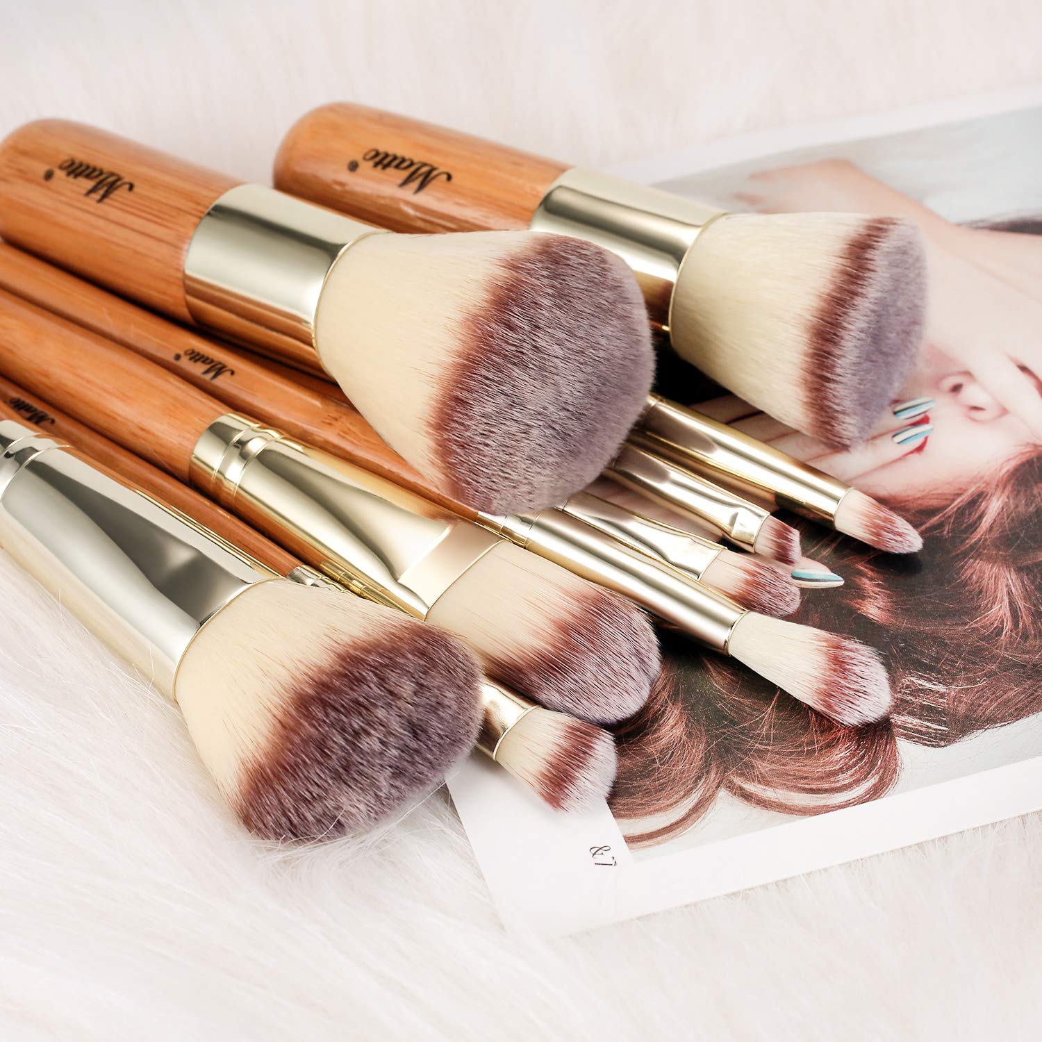 Matto Makeup Brushes 9-Piece Makeup Brush Set Foundation Brush with Travel Makeup Bag