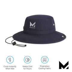 MISSION Cooling Bucket Hat, Navy - Unisex Wide-Brim Hat for Men & Women - Lightweight, Foldable & Durable - Cools Up to 2 Hours - UPF 50 Sun Protection - Machine Washable