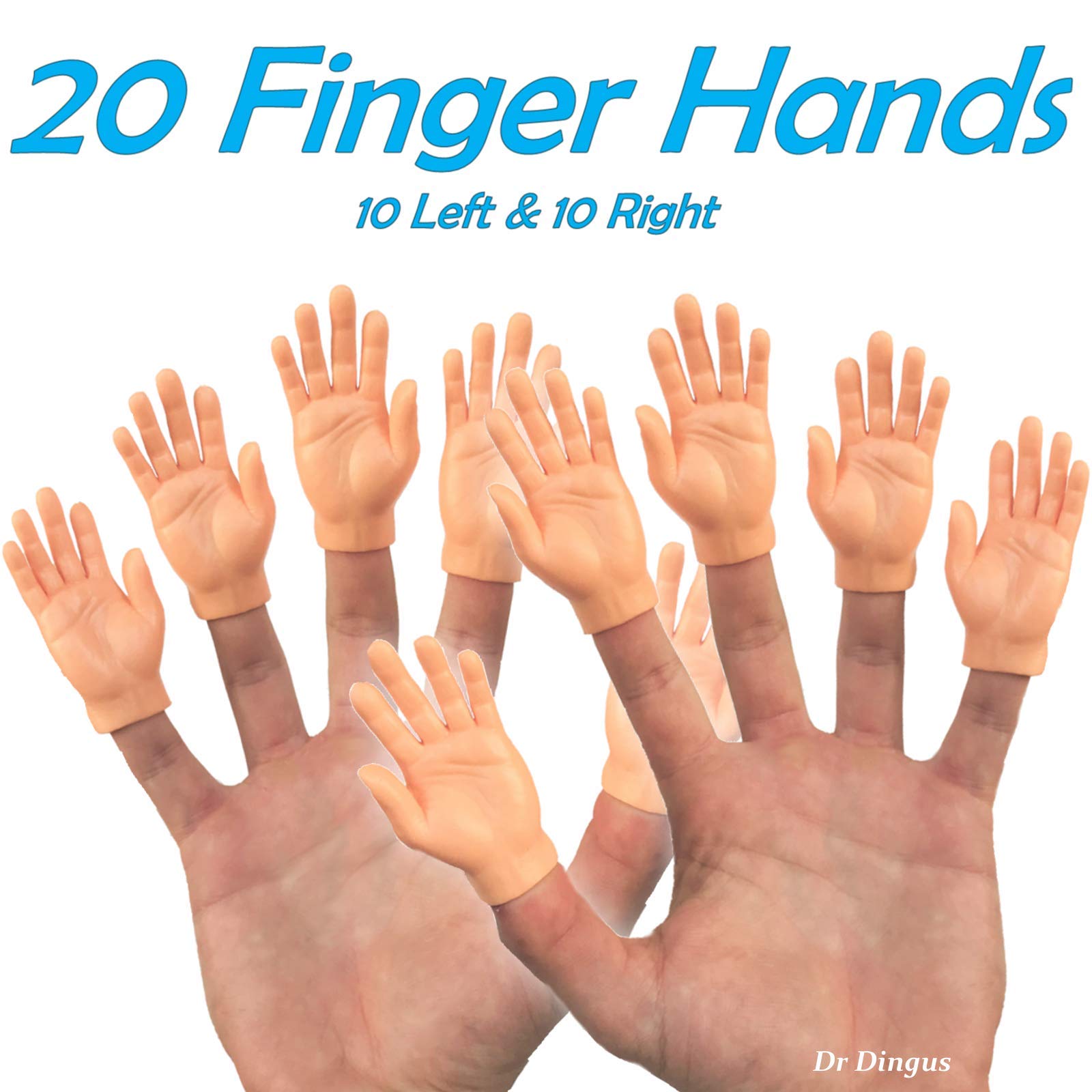 DR DINGUS – 20 Finger Hands – Premium Rubber Little Tiny Finger Hands – Fun and Realistic Design – Ideal for Puppet Show, Gag Present, Fun for All Kids!…