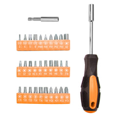 CARTMAN Tool Set General Household Hand Tool Kit with Plastic Toolbox Storage Case Orange Plus