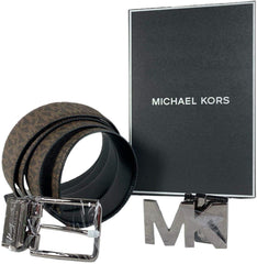 Michael Kors Box Jet Set Men's 4 In 1 Signature Leather Gift Set Belt, Brown/Black - One Size