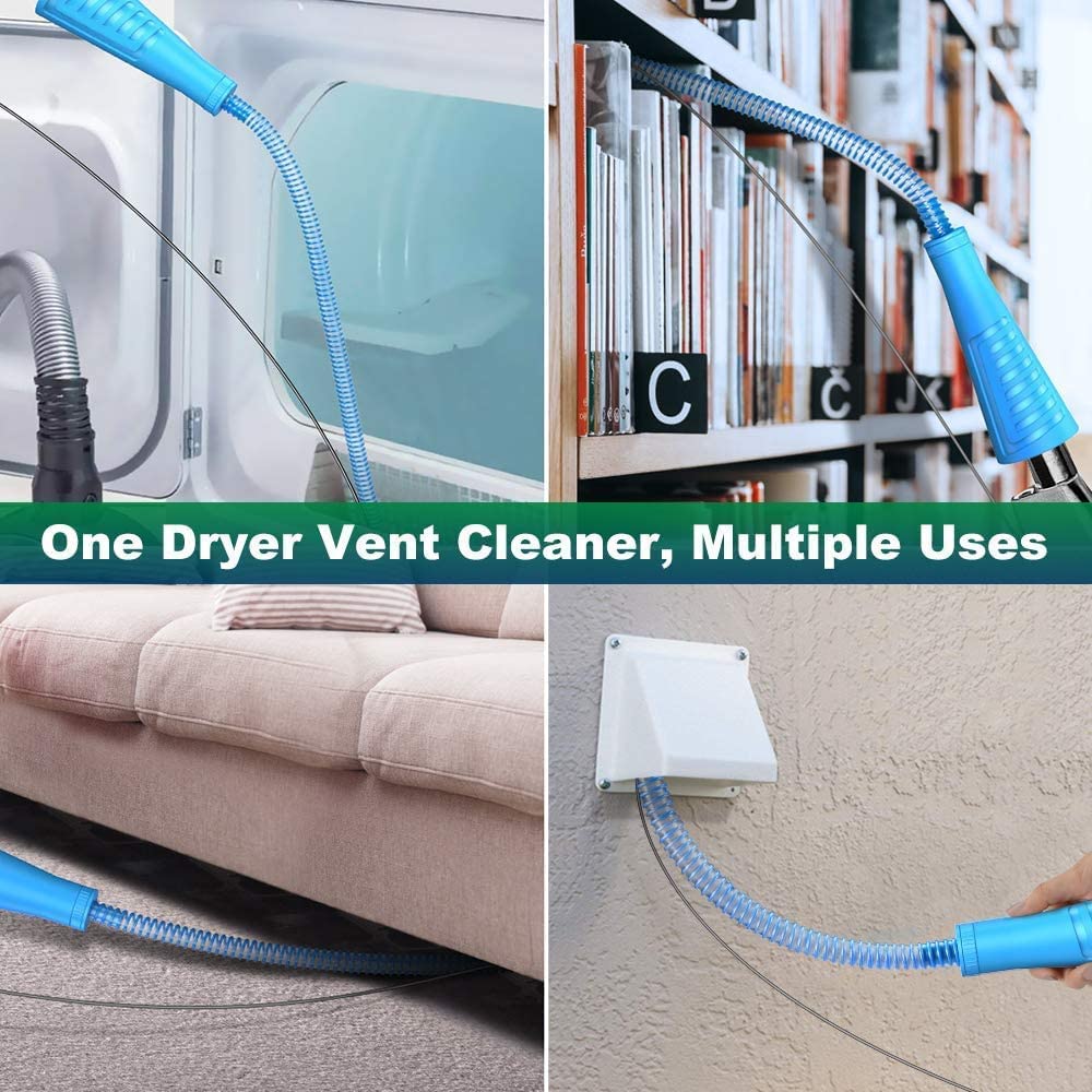 Sealegend 2 Pieces Dryer Vent Cleaner Kit Dryer Lint Vacuum Attachment, Dryer Lint Cleaner Kit Lint Remover Hoses Tools with Adapter