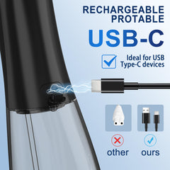 Water Dental Flosser Cordless Teeth Cleaning MOCEL 5 Modes Oral Irrigator 300ML Portable and USB C Cable Rechargeable IPX7 Waterproof Flossing Teeth Pick Irrigation Cleaner for Home Travel (Black)