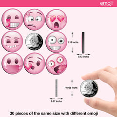 30 Pink Emoji Fridge Magnets - Pink Kitchen Accessories and Decor - Cute Locker Magnets for Teens and Office Decorations for Adults - Funny Household Items and Home Essentials