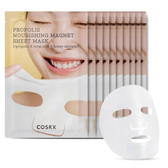 COSRX Propolis Nourishing Sheet Mask 10 EA, Soothing & Plumping Honey Serum, Leave-on Face Mask for Healthy Glow & Deep Moisture, Not Tested on Animals, No Parabens, No Sulfates, Korean Skincare